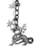 Dragon Charm and Stars Key Chain or Charm Dangle with Winged Dragon - $12.00