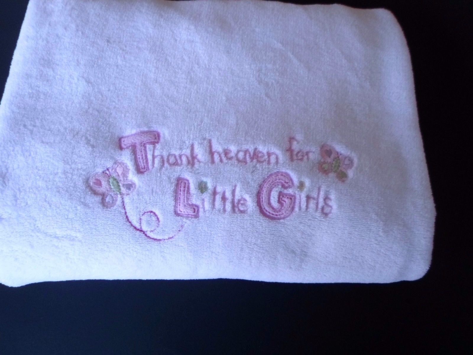 Just One Year White Thank Heaven For Little Girls Baby Blanket