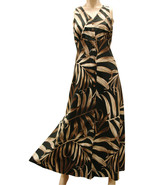 Palm Fronds Print Rayon  Button Front Long Maxi Dress Paradise Found™/USA Made - $95.99