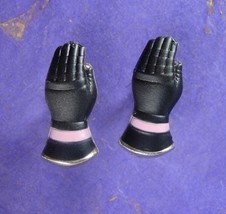 Black Hands Cuff links Swank knights gauntlet hand cufflinks Vintage Gol... - $195.00