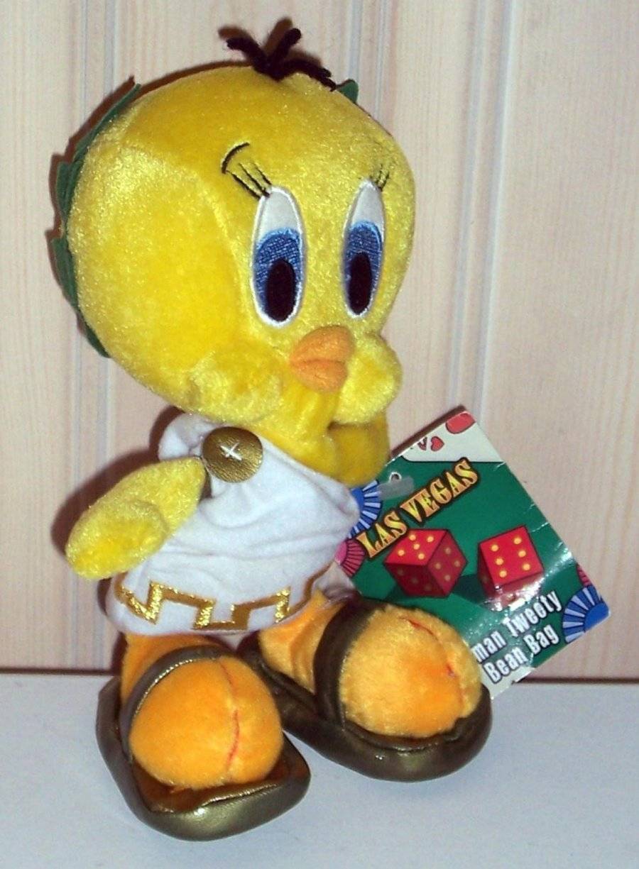 Warner Brothers Store TWEETY BIRD Looney Tunes Plush Bean Bag Easter Bunny NWT