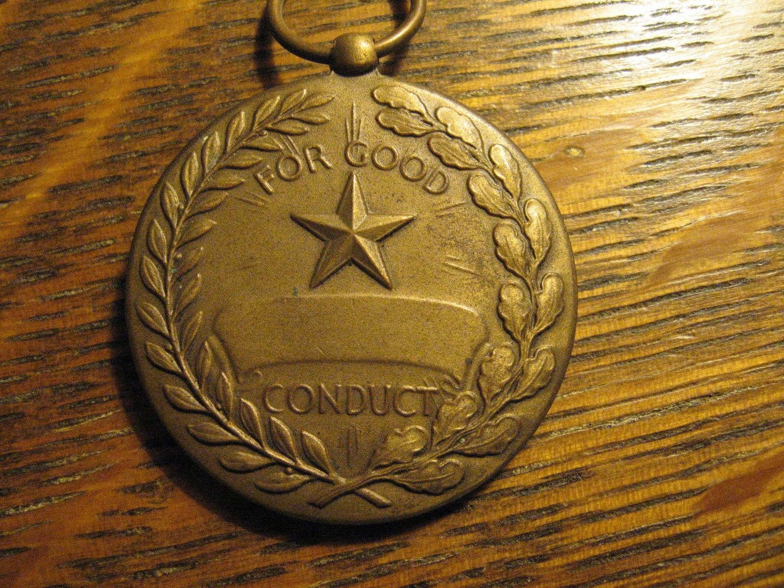 United States USA Army Military Vintage WWII 1940s Bronze Medal Of Good