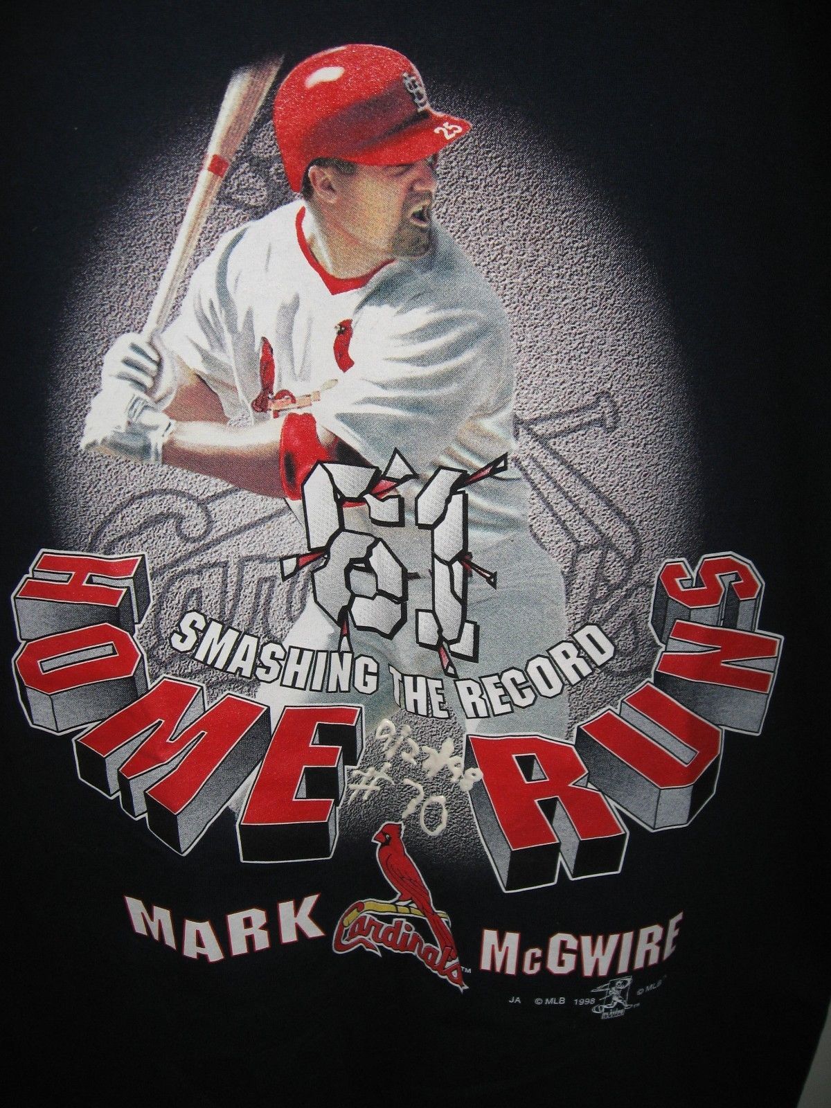 Mark McGwire St. Saint Louis Cardinals Baseball 1998 Home Run Record T Shirt Med - T-Shirts ...