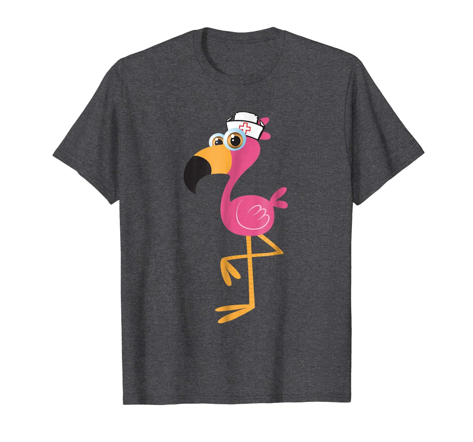 New Shirts - Cute Pink Flamingo Nurse T-Shirt Men - T-Shirts, Tank Tops