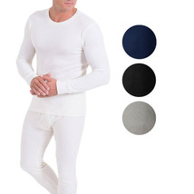 Men's Cotton Blend Waffle Knit Thermal Underwear Stretch Shirt & Pants 2pc Set