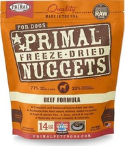 Primal Freeze Dried Dog Food Nuggets, 14 oz Beef - Made in - $52.54