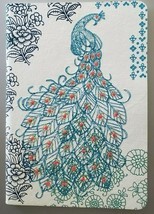 Handmade Journal Peacock 120 lined pages Acidfree paper Silkscreened emb... - £12.34 GBP