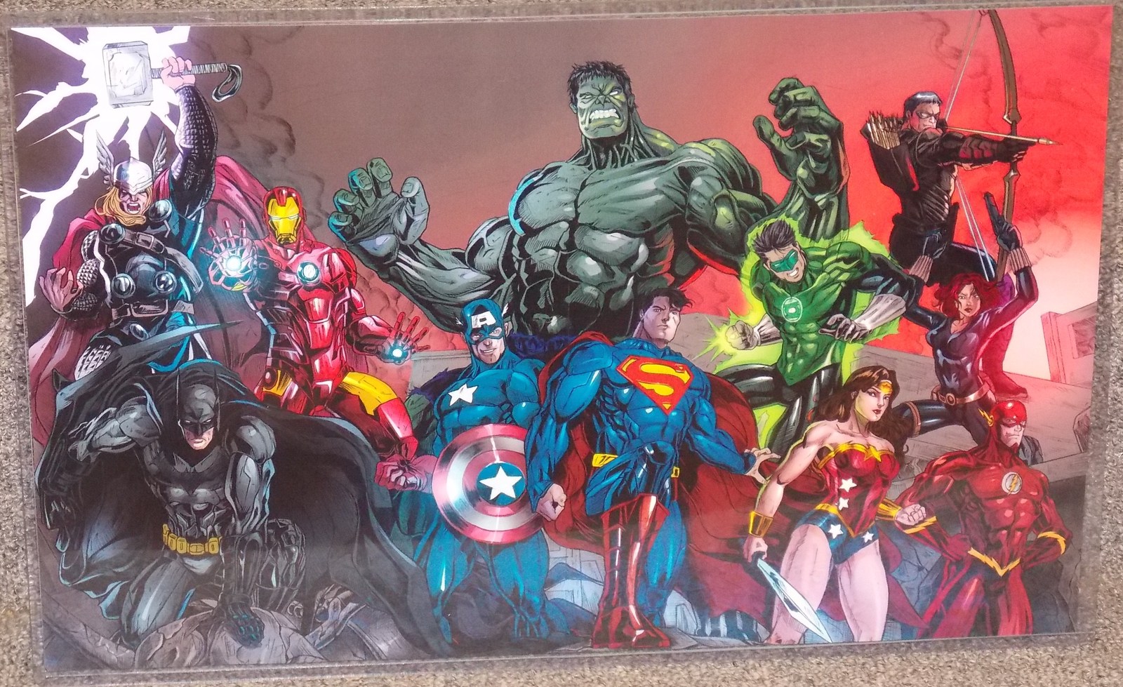 The Avengers & Justice League Glossy Print 11 x 17 In Hard Plastic ...