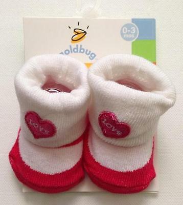 NWT Baby LOVE heart SOCKS Size Infant 0 - 3 MONTHS by Goldbug