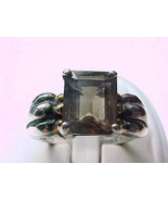 Vintage SMOKY TOPAZ Ring in Sterling Silver - Size 7 - $60.00