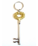 Silver and Gold Special Fancy Key to My Heart Key Chain, Large Key Charm - $15.00