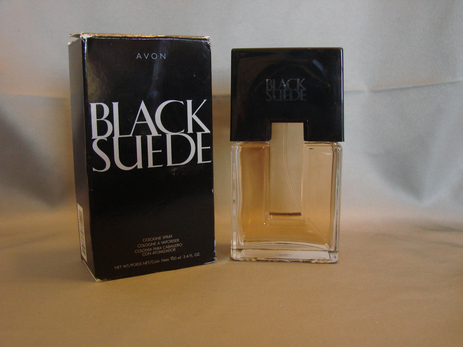 Avon Men's Black Suede Cologne and Aftershave Two 3.4 FL Oz Bottles - Men