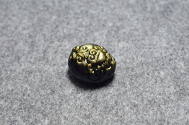 good luck Natural Gold Obsidian stone PI YAO charm pendant Unique gift - $38.60