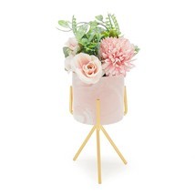 Hydrangea S And Pink Ceramic Planter With Stand For Artificial Potted Pl - £19.20 GBP