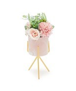 Hydrangea S And Pink Ceramic Planter With Stand For Artificial Potted Pl - £17.82 GBP