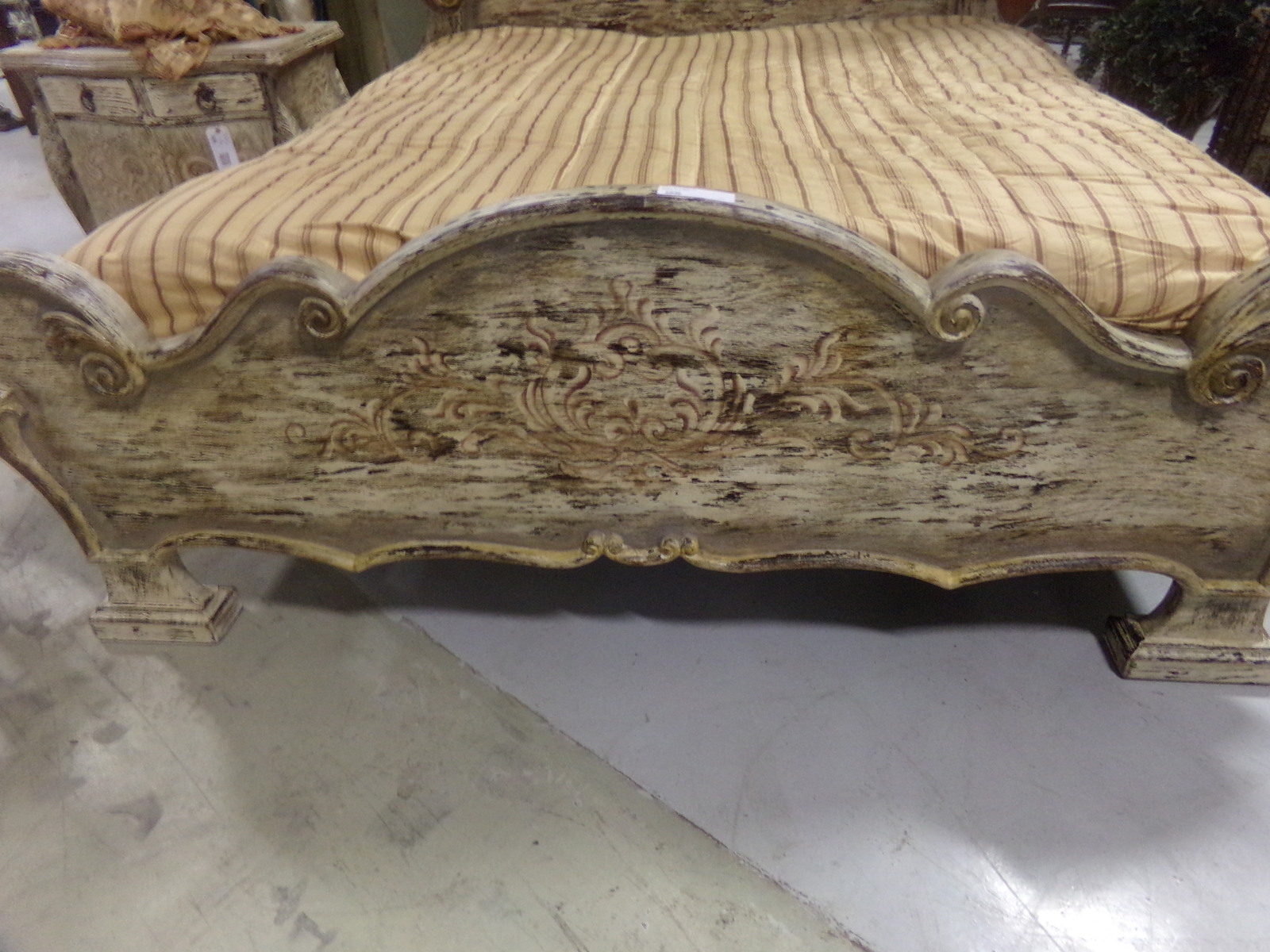 Beautiful French Country Provence Hand Painted Carved King Size Bed