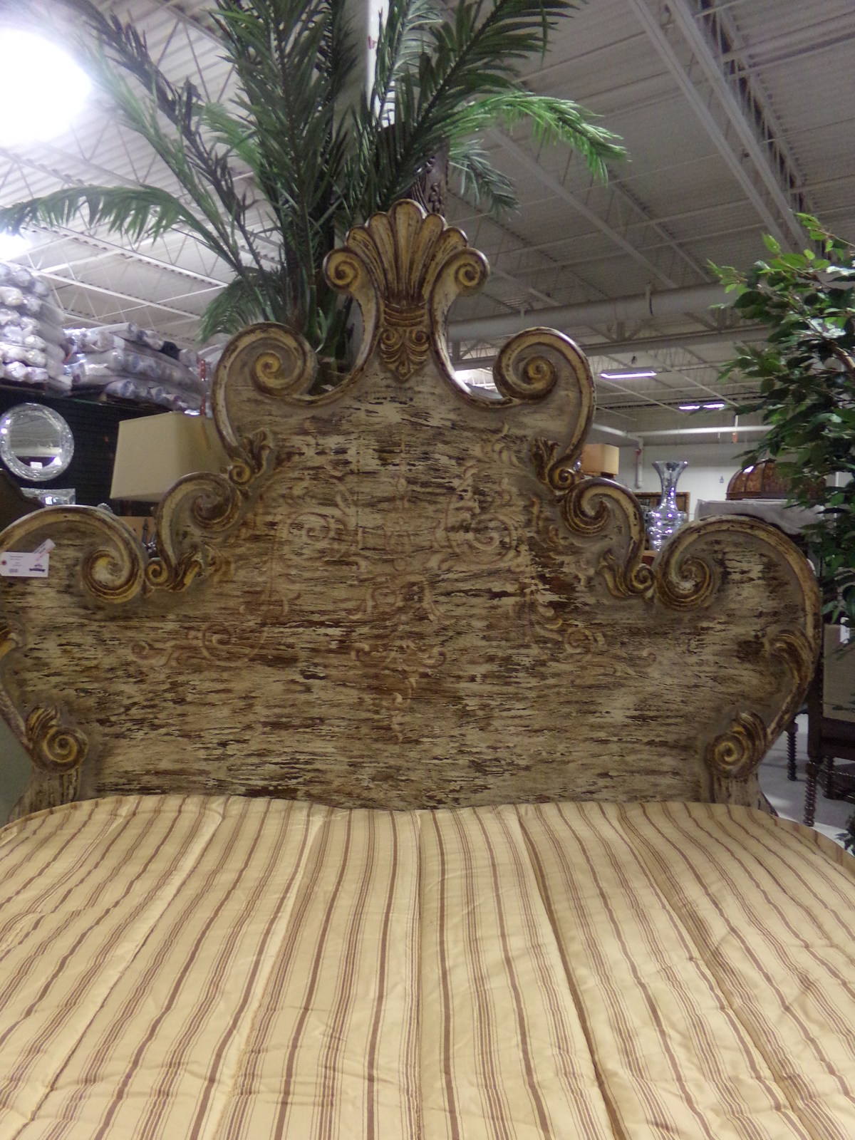 Beautiful French Country Provence Hand Painted Carved King Size Bed