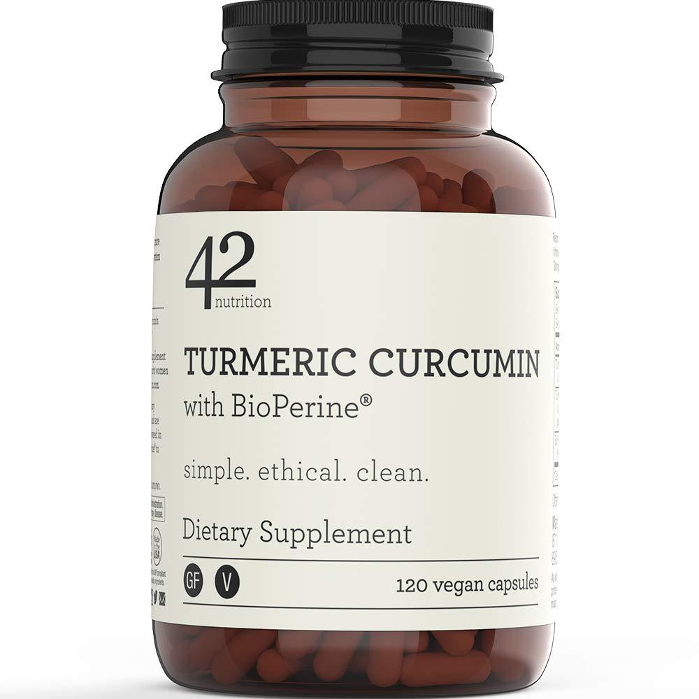42Nutrition Turmeric Curcumin Supplement with BioPerine Joint Support 120 Caps