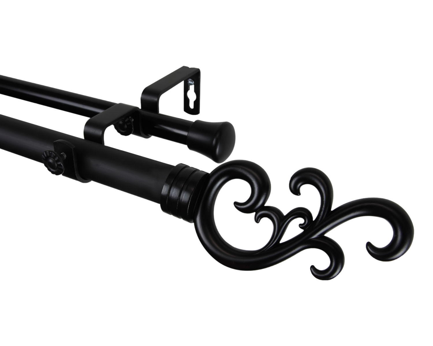 Primary image for Rod Desyne Home Window Madeline Double Curtain Rod 120-170 inch - Black