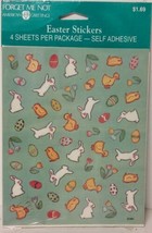 VTG Forget Me Not Stickers Easter Bunny Holiday Spring 4 Sheets New 90s ... - $4.94