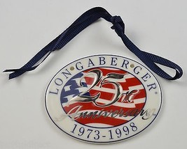 Longaberger Collectors Club 25th Anniversary 1973 1998 Basket Tie-On Accent - $19.34