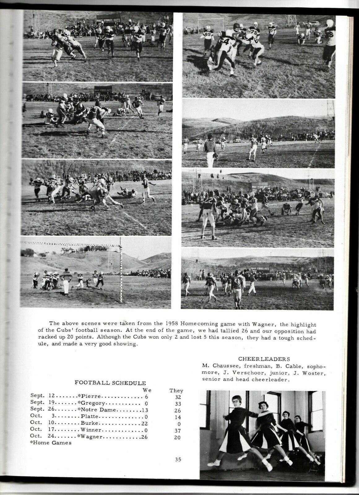 1959 Chamberlain High School Yearbook, The Cub, Chamberlain, South