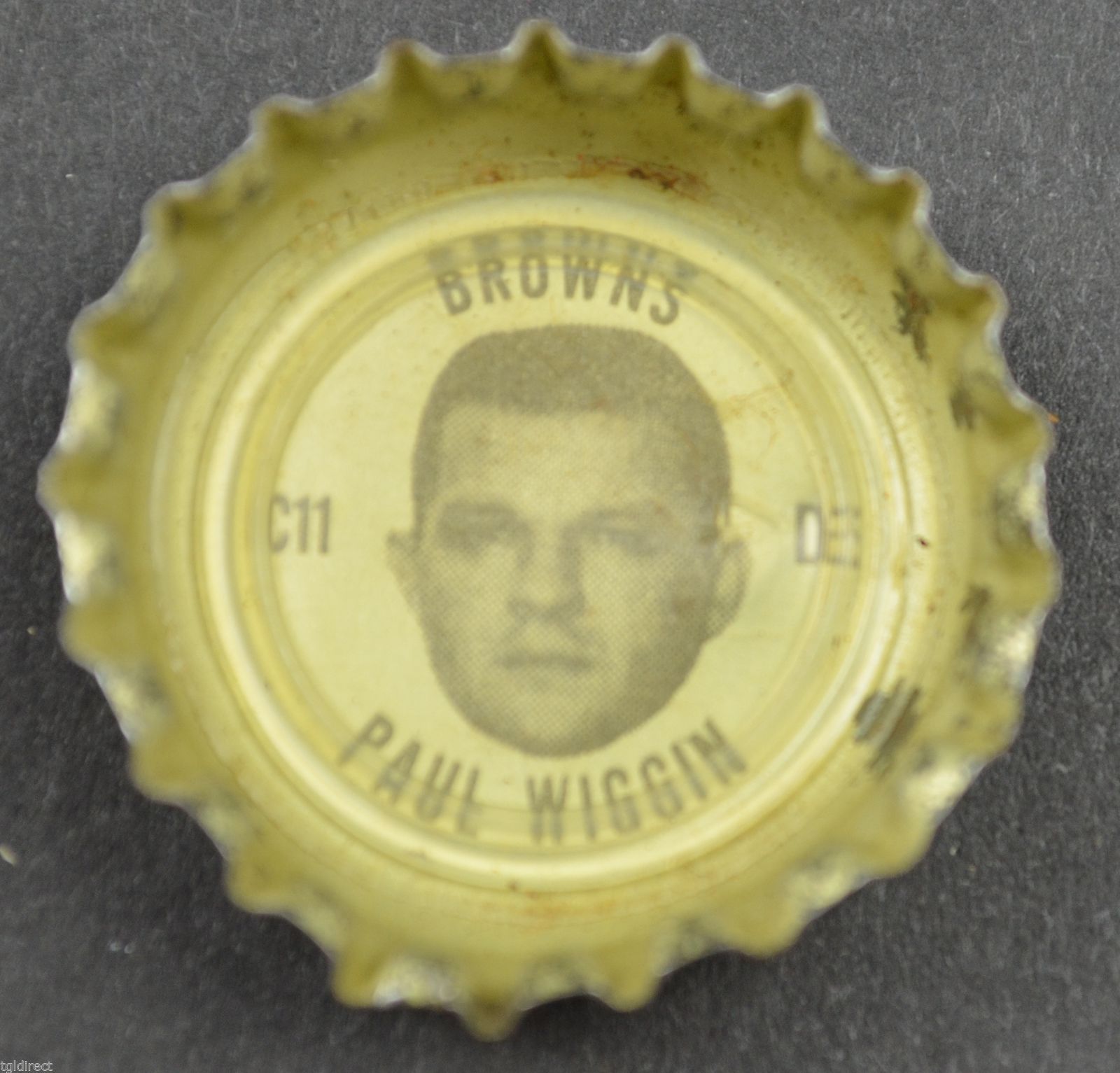 Primary image for Vintage Coca Cola NFL Bottle Cap Cleveland Browns Paul Wiggin Coke King Size