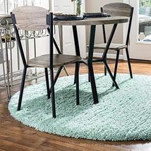 Rugs.com Infinity Collection Solid Shag Area Rug  5 Ft Round Cyan Shag Rug Perf - $69.00