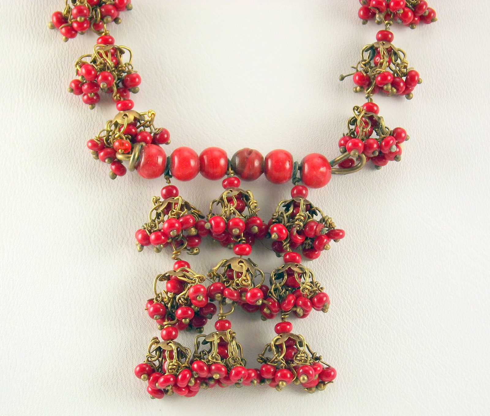 red plastic bead necklace