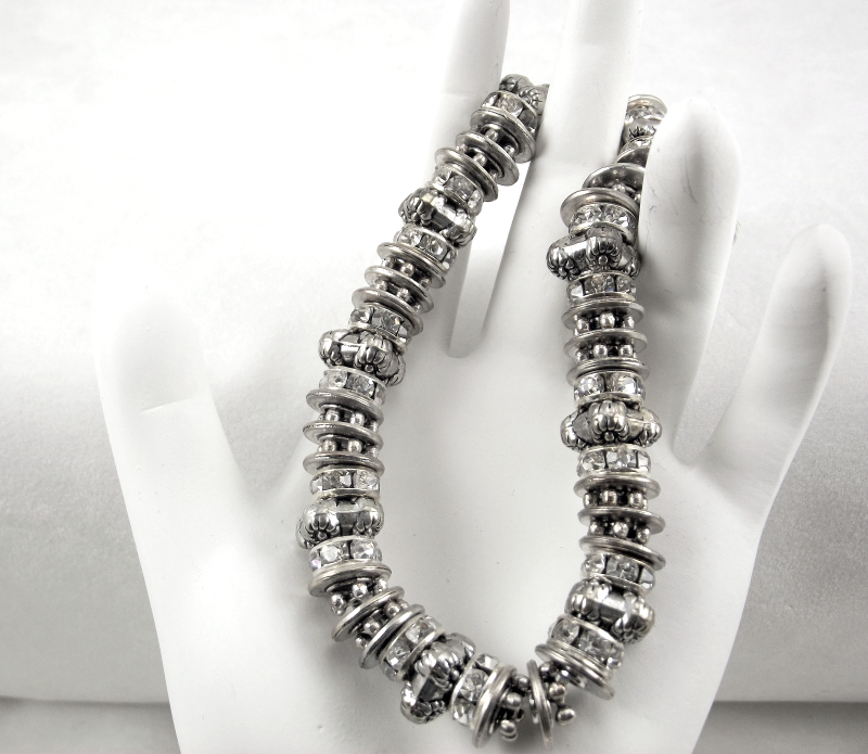 Stretch charm bracelet crystal and metal new with tag - Bracelets
