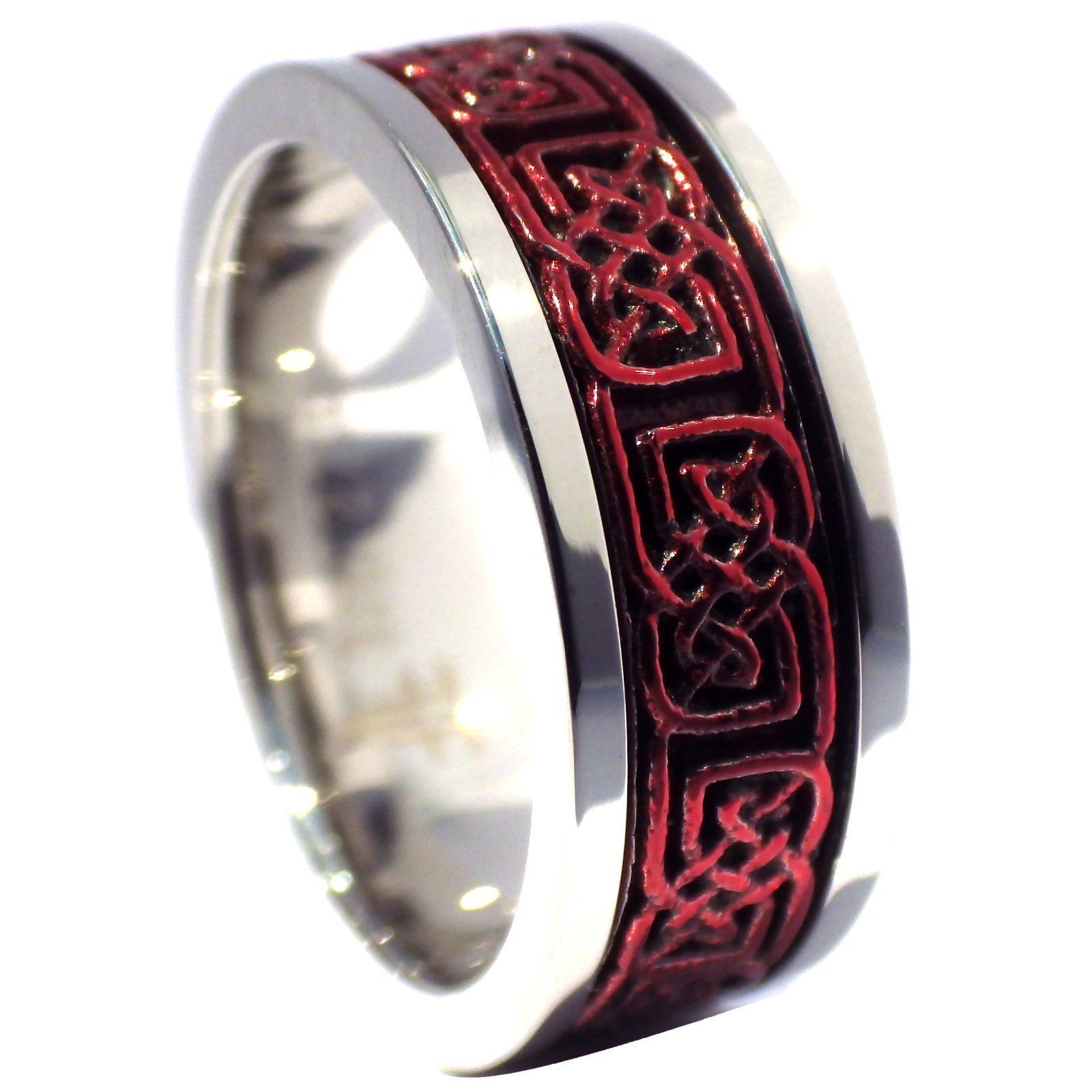 Red Celtic Spinner Ring Mens Womens Stainless Steel Stress Reliever