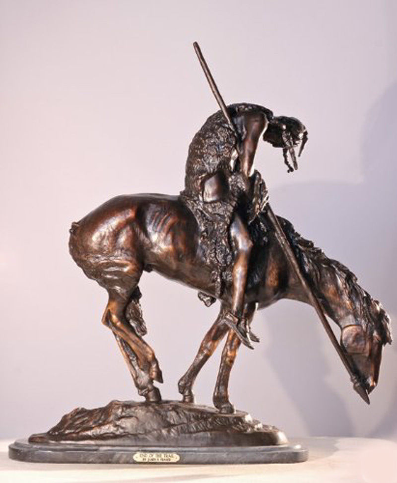 End of the Trail  Lost Wax Pure Bronze Sculpture Statue by James Fraser Mini