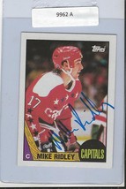 Mike Ridley 1987 Topps Autograph #8 Capitals