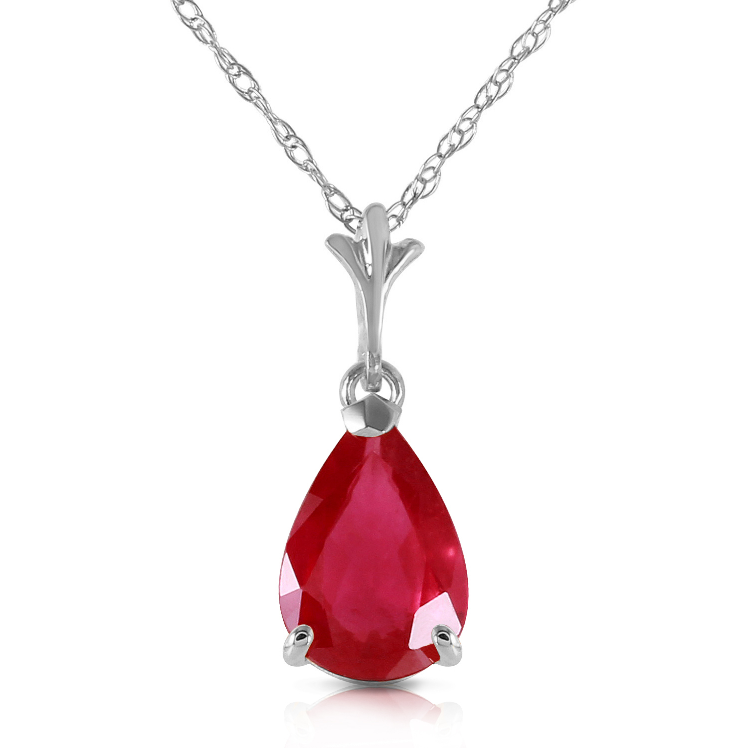 1.75 Carat 14k Solid White Gold House Of Flesh Ruby Necklace