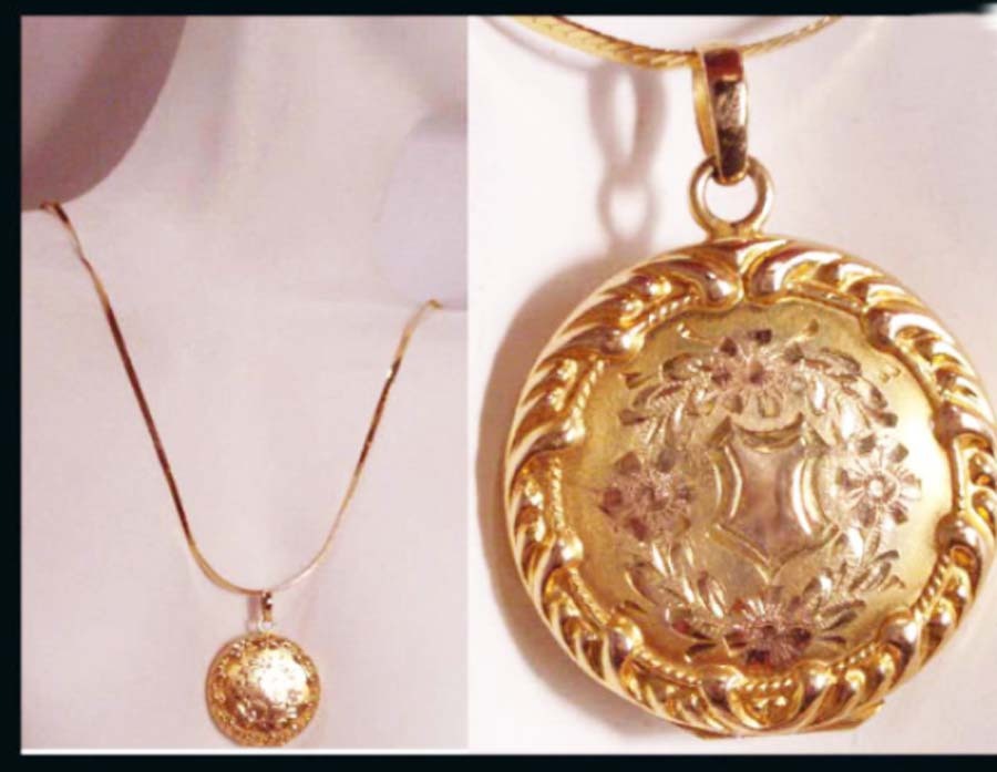 14kt GOLD Antique Victorian Locket Necklace * Vintage keepsake* photo ...