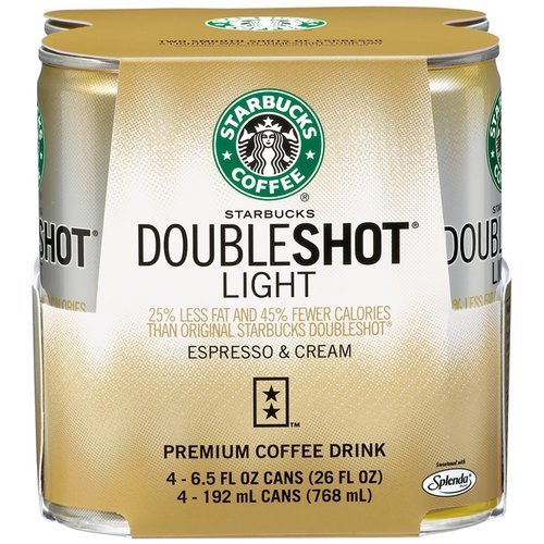 48 Cans Starbucks Doubleshot Espresso & Cream light 6.5 Oz Coffee Drinks New Flavored Coffee