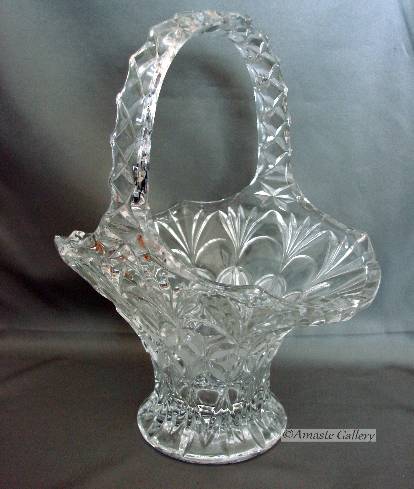 Hand-Cut Echt Bleikristall Lead Crystal Basket West Germany Rare - Crystal