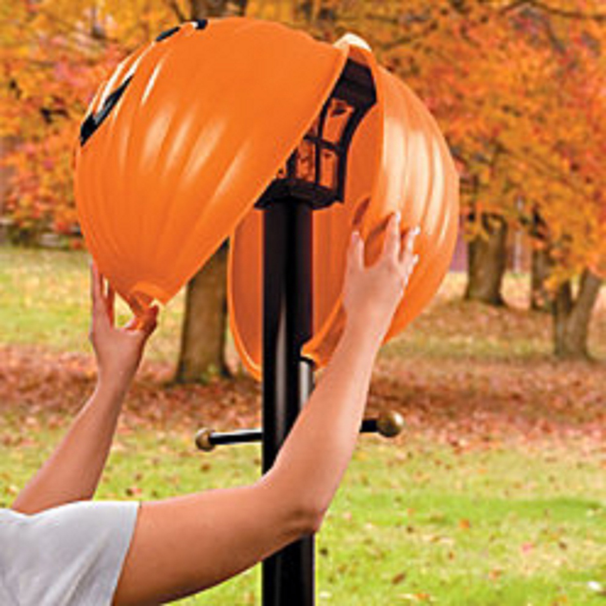 HALLOWEEN THANKSGIVING PUMPKIN JACK O LANTERN LAMPPOST COVER Light