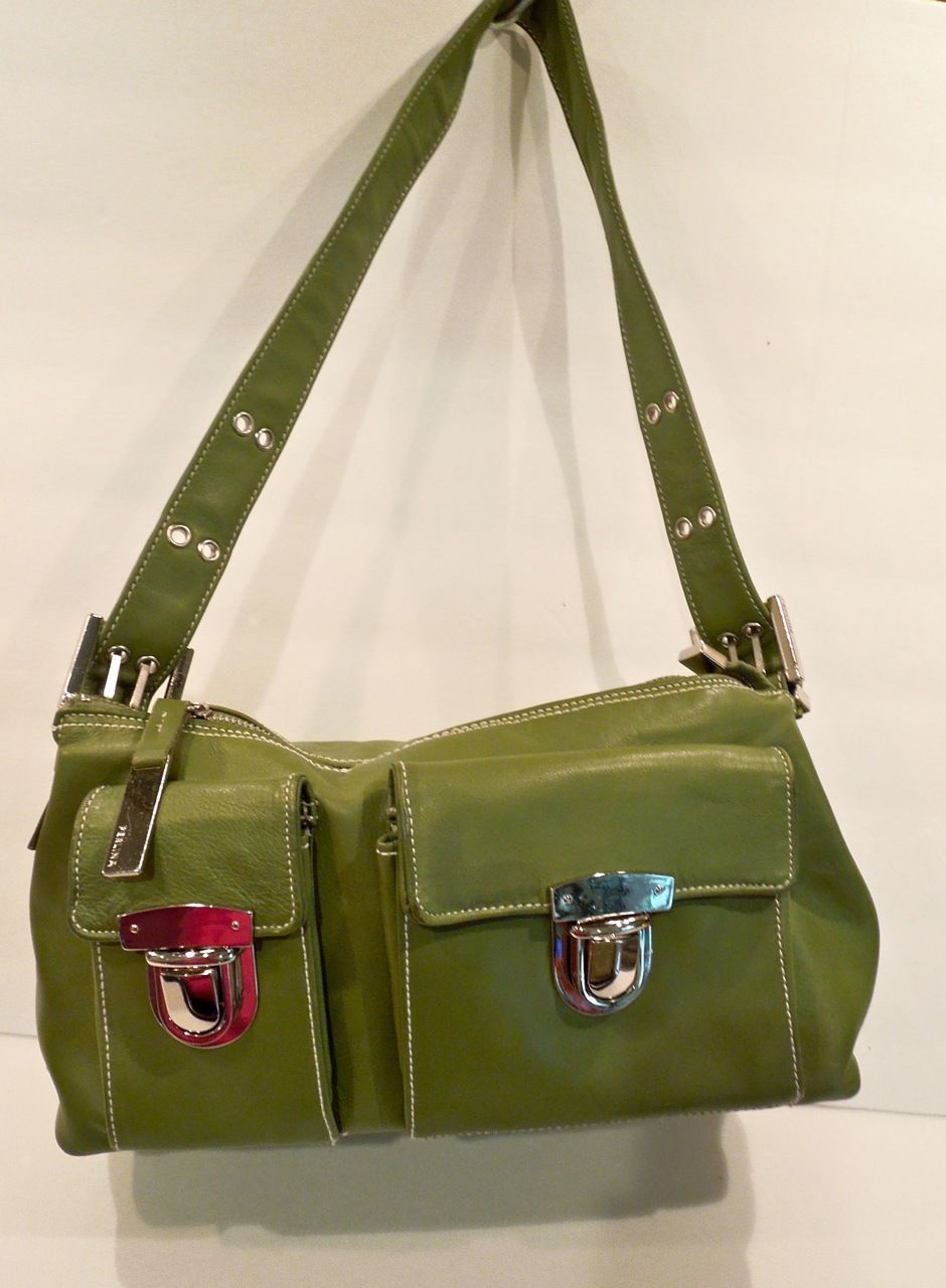 Perlina Leather Green Handbag Purse Shoulder And 50 Similar Items Perlina Leather Green Handbag Purse Shoulder And 50 Similar Items 57