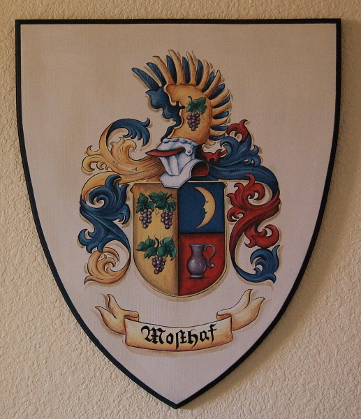 Family Crest Wooden Plaque, hand painted Coat of Arms Shields 14 x 17