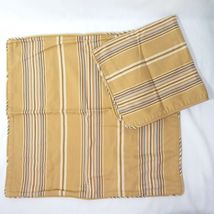 Pottery Barn Ticking Stripe Wheat Tan 20-inch Square 2-PC Pillow Covers - $58.00