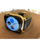 45mm Apple Watch Series 8 Custom 24K Gold Plated Stainless Steel Black L... - $1,519.05