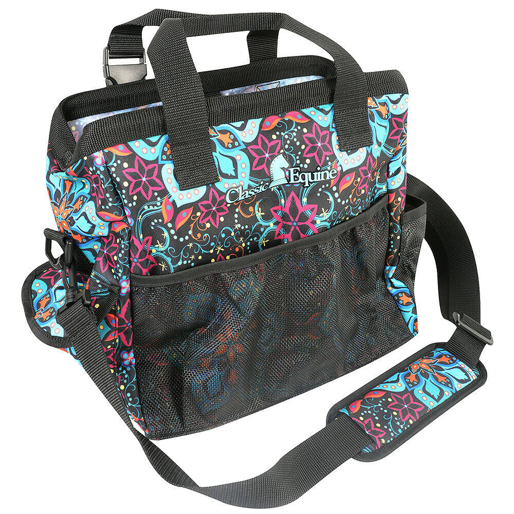 CLASSIC EQUINE HORSE GROOM PORTABLE TOTE BAG MARDI GRASS DESIGN