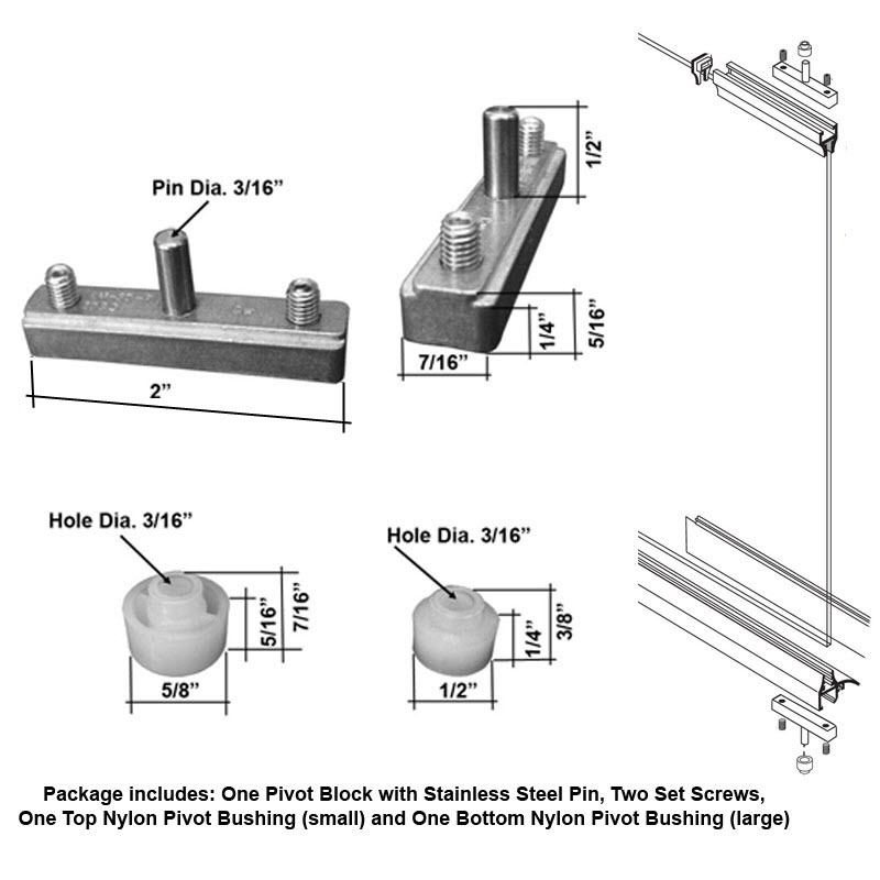 Replacement Pivot Assembly Kit for Swing Shower Doors Plumbing & Fixtures