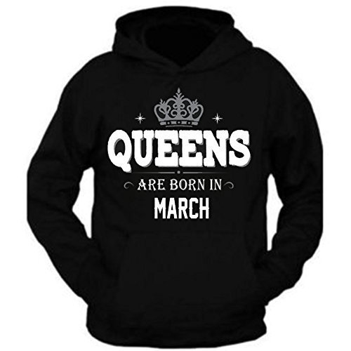 QUEENS Are Born In March Birthday Month Humor Men Black hoodie (M)