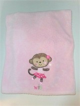Child Of Mine Wish Pink Monkey Baby Blanket Carters - $39.59