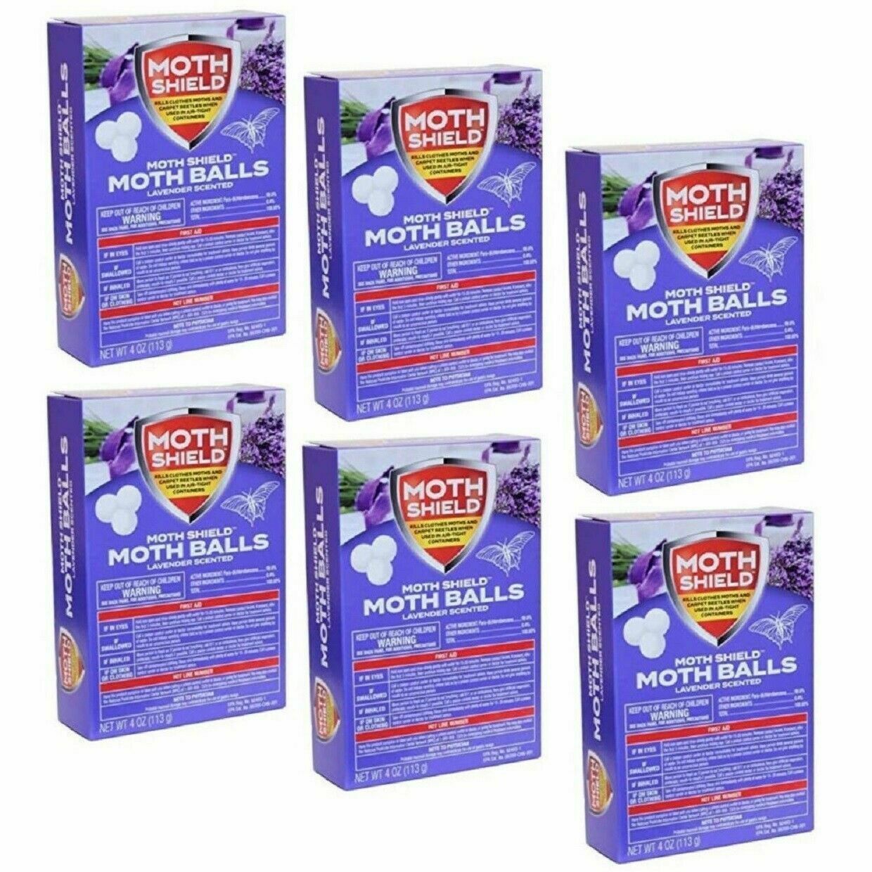 Moth Shield Balls Kills Moths & Carpet Beetles Lavender Scent Each 4 oz
