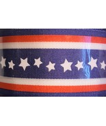 Red, white and blue stripes and star pattern craft ribbon, 1.5&quot;x9 feet s... - $4.00