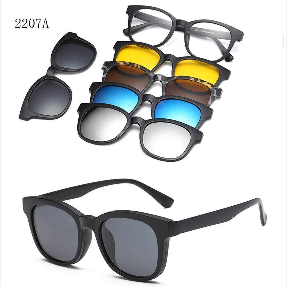 HJYBBSN 5 lenes Magnet Sunglasses Clip Mirrored Clip on Sunglasses clip ...