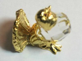Swarovski crystal brass hen figurine - $17.60